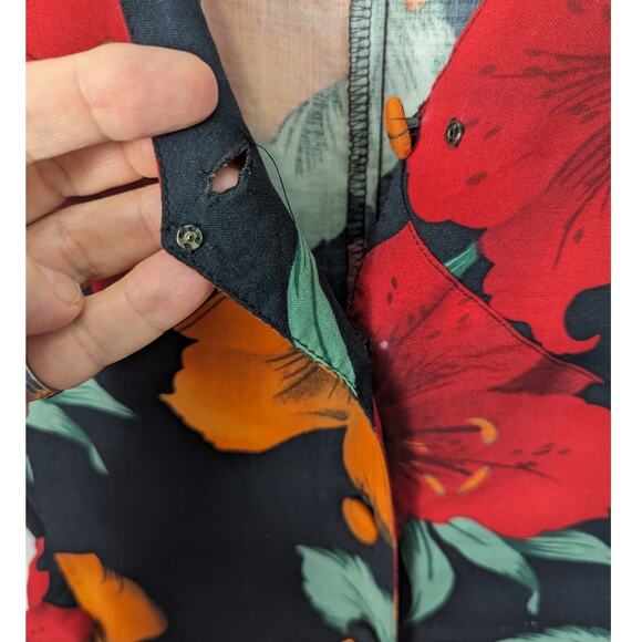 Vintage 90's Styleworks Short Sleeve Maxi Dress Cottage Floral Print Rayon - Picture 8 of 10